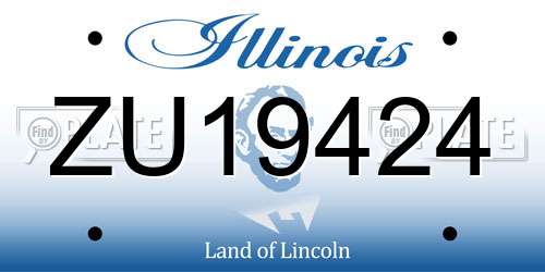 ZU19424 Illinois License Plate