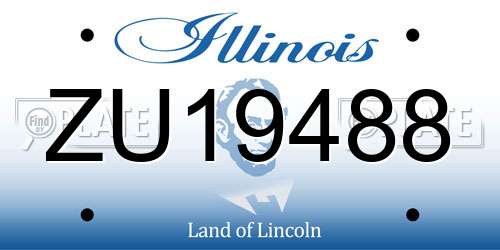 ZU19488 Illinois License Plate