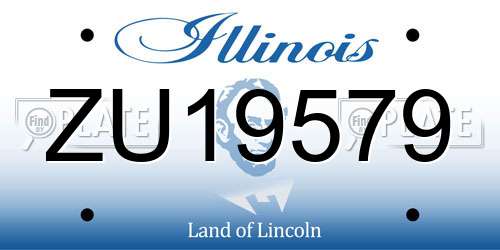 ZU19579 Illinois License Plate