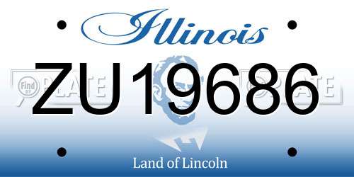 ZU19686 Illinois License Plate