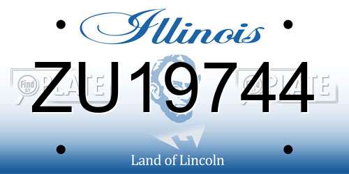 ZU19744 Illinois License Plate