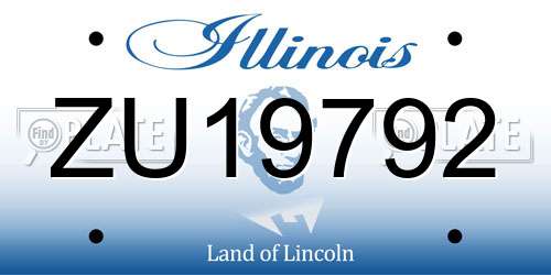 ZU19792 Illinois License Plate