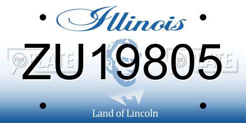 ZU19805 Illinois License Plate