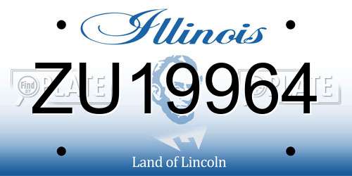 ZU19964 Illinois License Plate