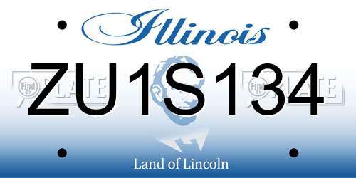 ZU1S134 Illinois License Plate