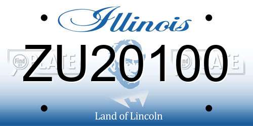 ZU20100 Illinois License Plate