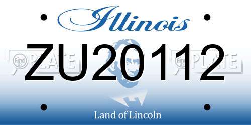 ZU20112 Illinois License Plate