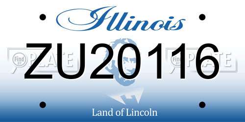 ZU20116 Illinois License Plate