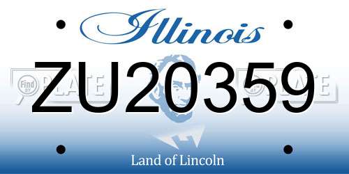 ZU20359 Illinois License Plate