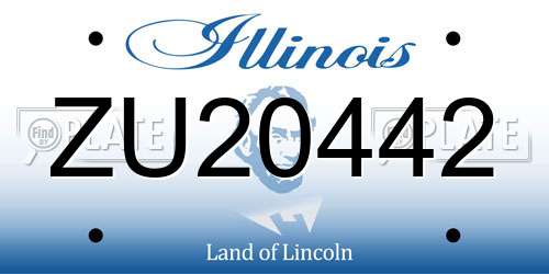 ZU20442 Illinois License Plate
