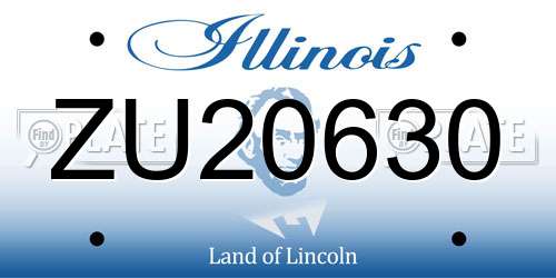 ZU20630 Illinois License Plate