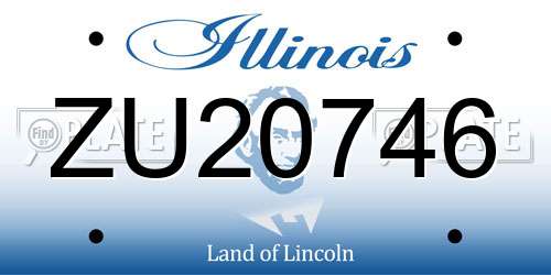 ZU20746 Illinois License Plate