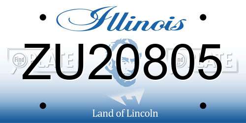 ZU20805 Illinois License Plate