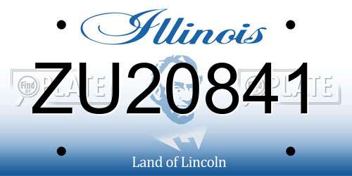 ZU20841 Illinois License Plate