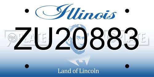 ZU20883 Illinois License Plate