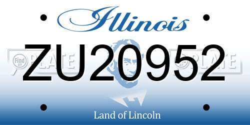 ZU20952 Illinois License Plate