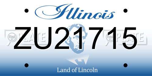 ZU21715 Illinois License Plate