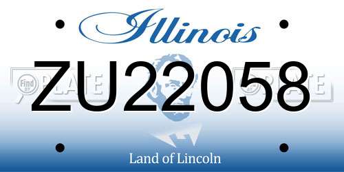 ZU22058 Illinois License Plate