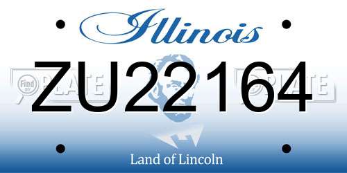 ZU22164 Illinois License Plate