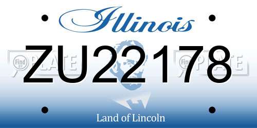 ZU22178 Illinois License Plate