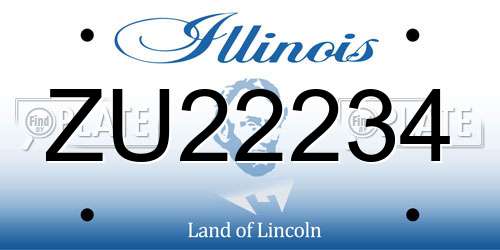 ZU22234 Illinois License Plate