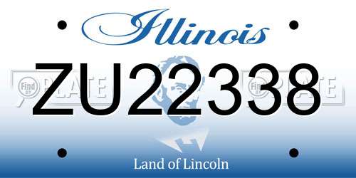 ZU22338 Illinois License Plate