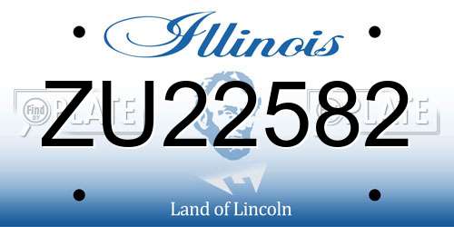 ZU22582 Illinois License Plate