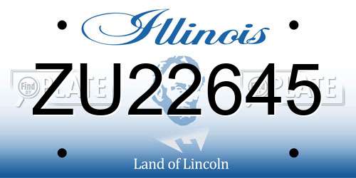 ZU22645 Illinois License Plate