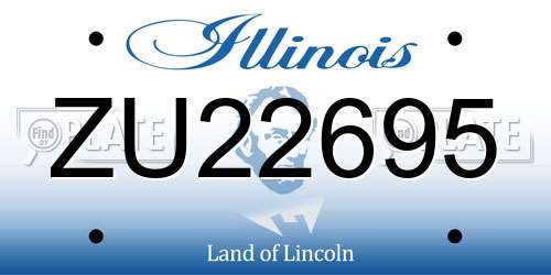 ZU22695 Illinois License Plate