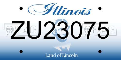 ZU23075 Illinois License Plate