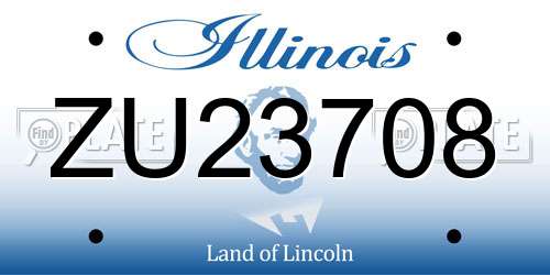 ZU23708 Illinois License Plate