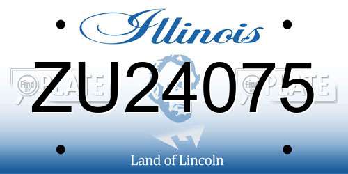 ZU24075 Illinois License Plate