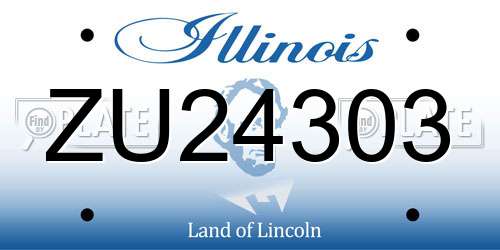 ZU24303 Illinois License Plate