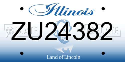 ZU24382 Illinois License Plate
