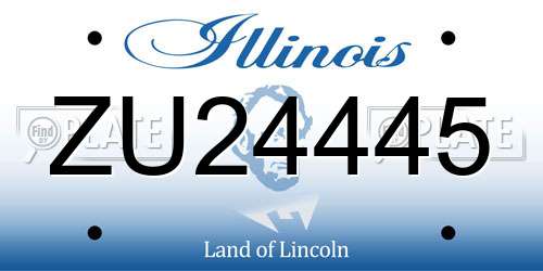 ZU24445 Illinois License Plate
