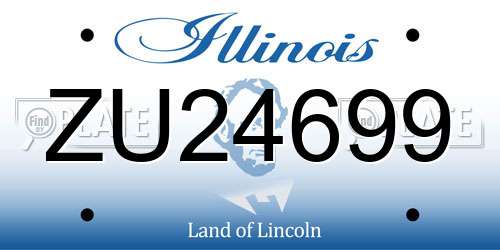 ZU24699 Illinois License Plate