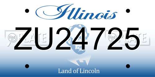 ZU24725 Illinois License Plate