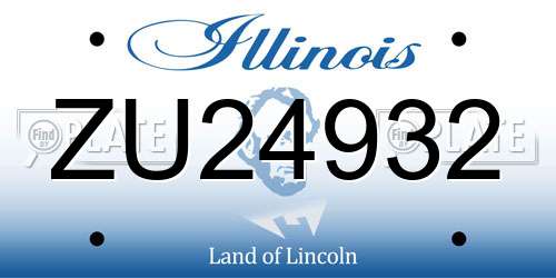ZU24932 Illinois License Plate