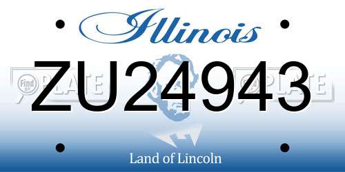ZU24943 Illinois License Plate