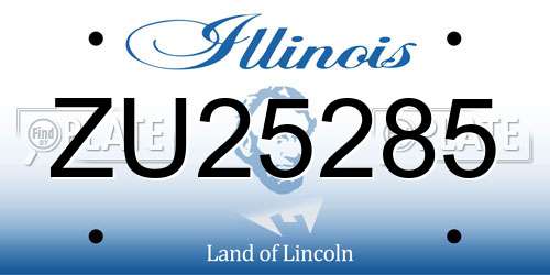 ZU25285 Illinois License Plate