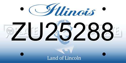 ZU25288 Illinois License Plate