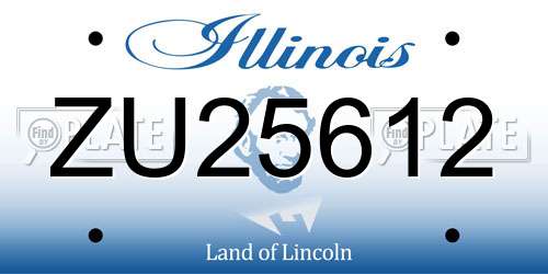 ZU25612 Illinois License Plate