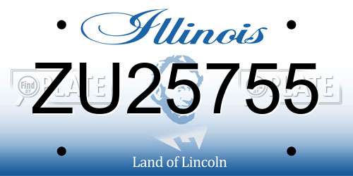 ZU25755 Illinois License Plate