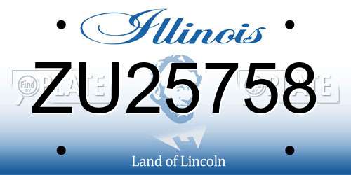 ZU25758 Illinois License Plate