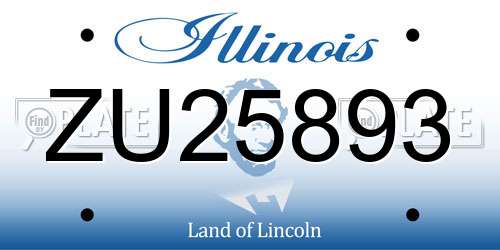 ZU25893 Illinois License Plate