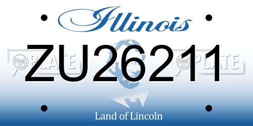 ZU26211 Illinois License Plate