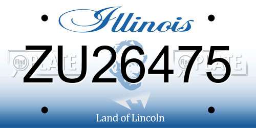 ZU26475 Illinois License Plate