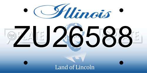 ZU26588 Illinois License Plate