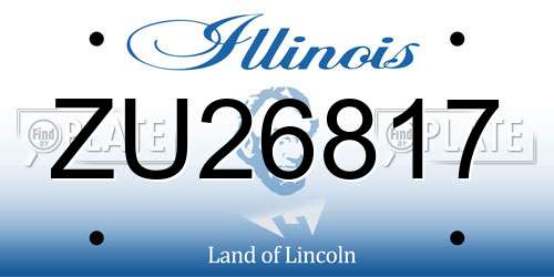 ZU26817 Illinois License Plate