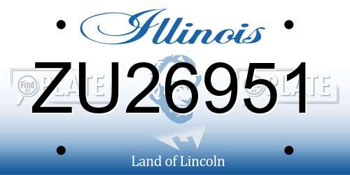 ZU26951 Illinois License Plate